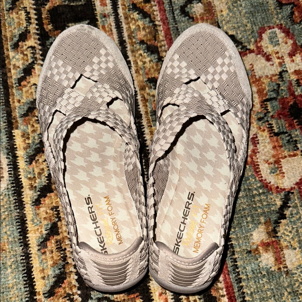 Skechers Gray Flats Comfortable Loafers